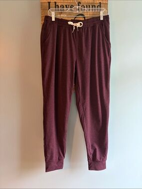 ZYIA Men's Maroon Burgundy Lightweight Joggers Pants Sweats with Drawstring